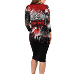 Step Into Horror Domain Swans Football Long Sleeve Bodycon Dress Halloween Horror Movie Characters - Aussie Hoodie
