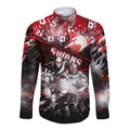 Step Into Horror Domain Swans Football Long Sleeve Button Shirt Halloween Horror Movie Characters - Aussie Hoodie