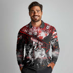 Step Into Horror Domain Swans Football Long Sleeve Polo Shirt Halloween Horror Movie Characters - Aussie Hoodie