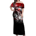 Step Into Horror Domain Swans Football Off Shoulder Maxi Dress Halloween Horror Movie Characters - Aussie Hoodie