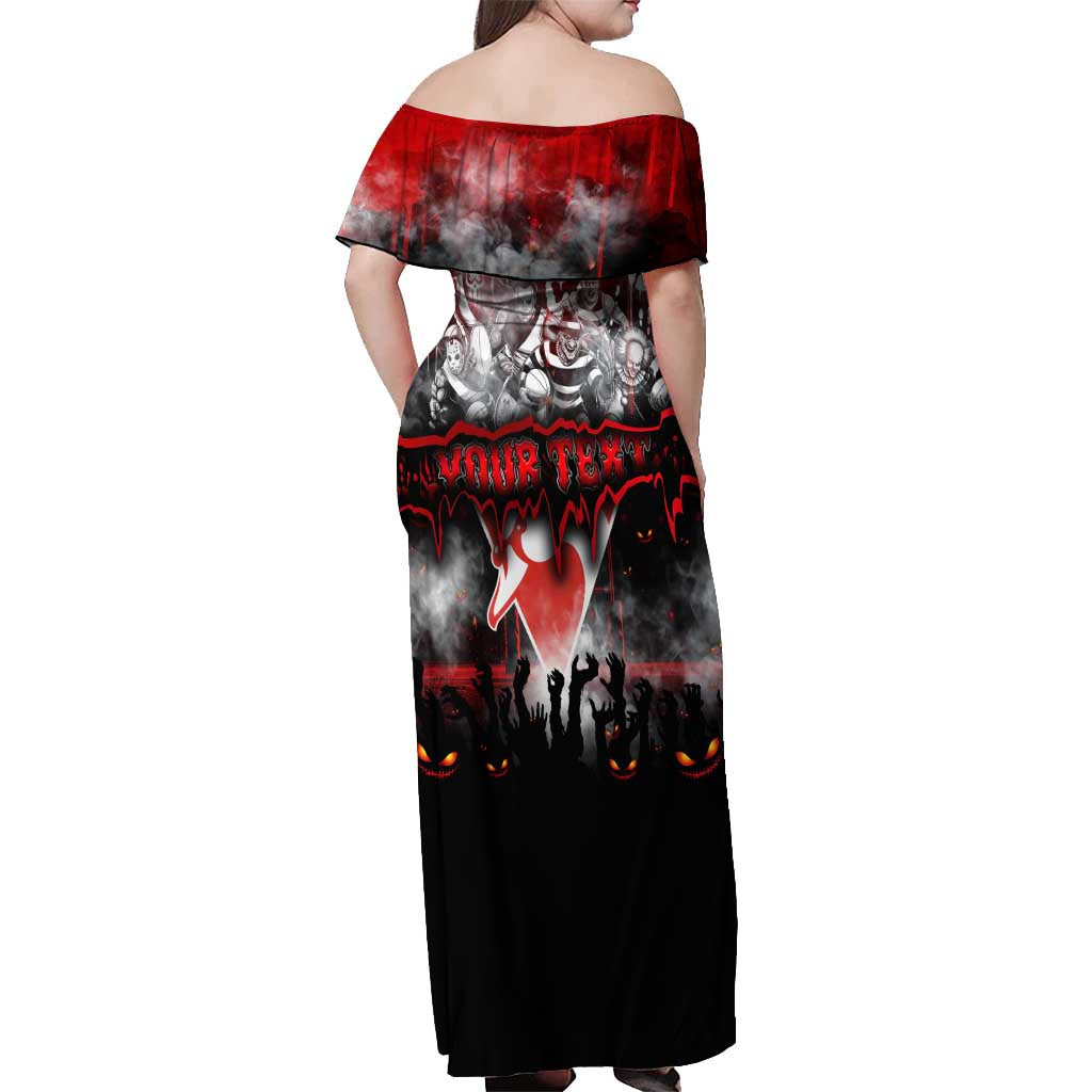 Step Into Horror Domain Swans Football Off Shoulder Maxi Dress Halloween Horror Movie Characters - Aussie Hoodie