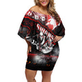 Step Into Horror Domain Swans Football Off Shoulder Short Dress Halloween Horror Movie Characters - Aussie Hoodie