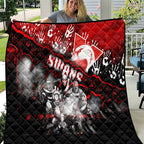 Step Into Horror Domain Swans Football Quilt Halloween Horror Movie Characters - Aussie Hoodie