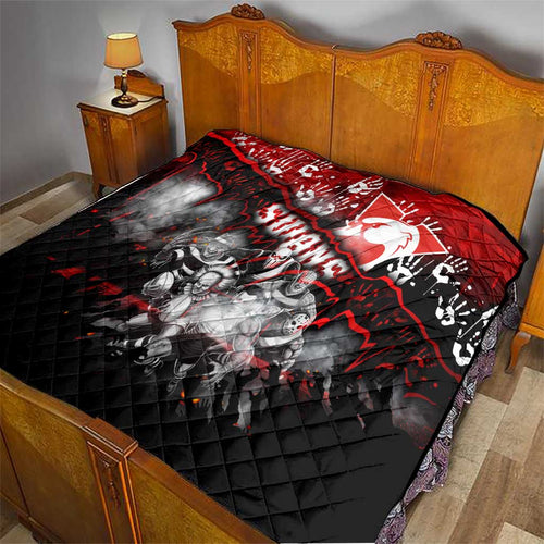 Step Into Horror Domain Swans Football Quilt Halloween Horror Movie Characters - Aussie Hoodie