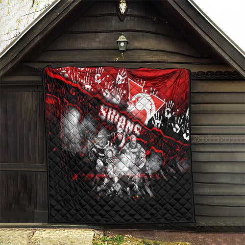 Step Into Horror Domain Swans Football Quilt Halloween Horror Movie Characters - Aussie Hoodie