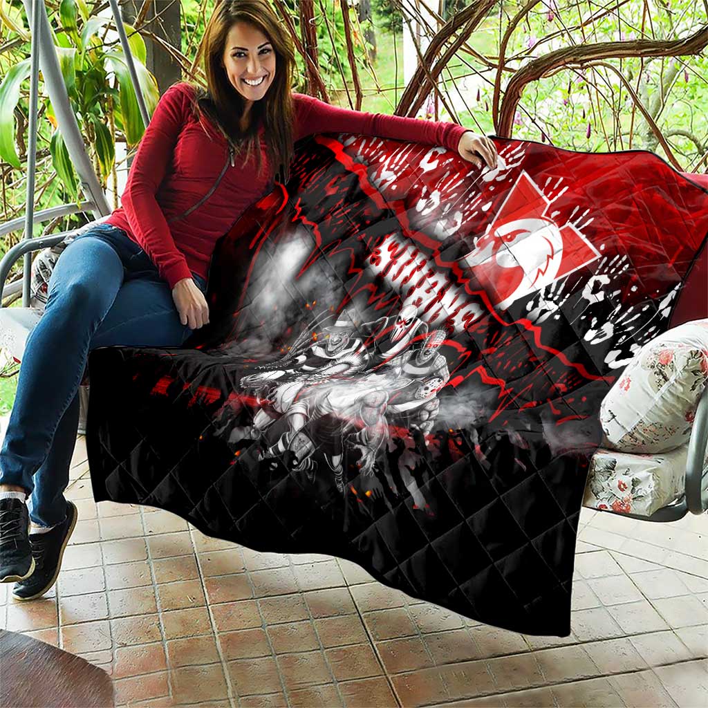Step Into Horror Domain Swans Football Quilt Halloween Horror Movie Characters - Aussie Hoodie