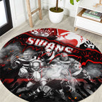 Step Into Horror Domain Swans Football Round Carpet Halloween Horror Movie Characters - Aussie Hoodie