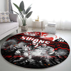 Step Into Horror Domain Swans Football Round Carpet Halloween Horror Movie Characters - Aussie Hoodie