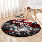 Step Into Horror Domain Swans Football Round Carpet Halloween Horror Movie Characters - Aussie Hoodie