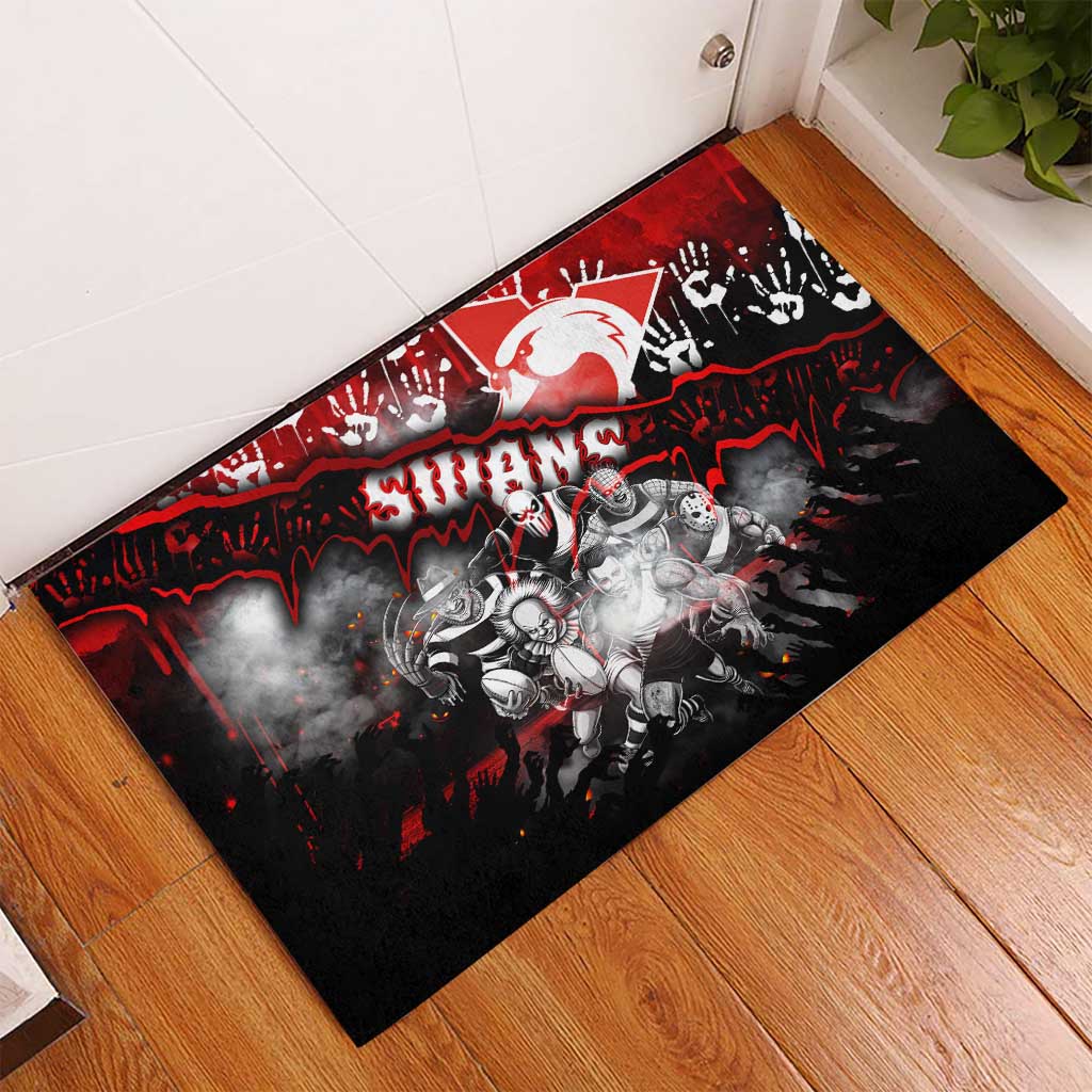 Step Into Horror Domain Swans Football Rubber Doormat Halloween Horror Movie Characters - Aussie Hoodie