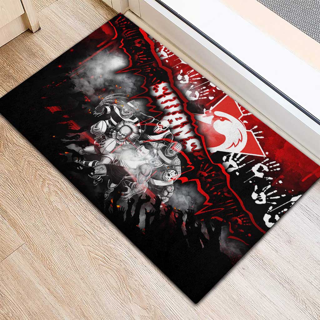 Step Into Horror Domain Swans Football Rubber Doormat Halloween Horror Movie Characters - Aussie Hoodie