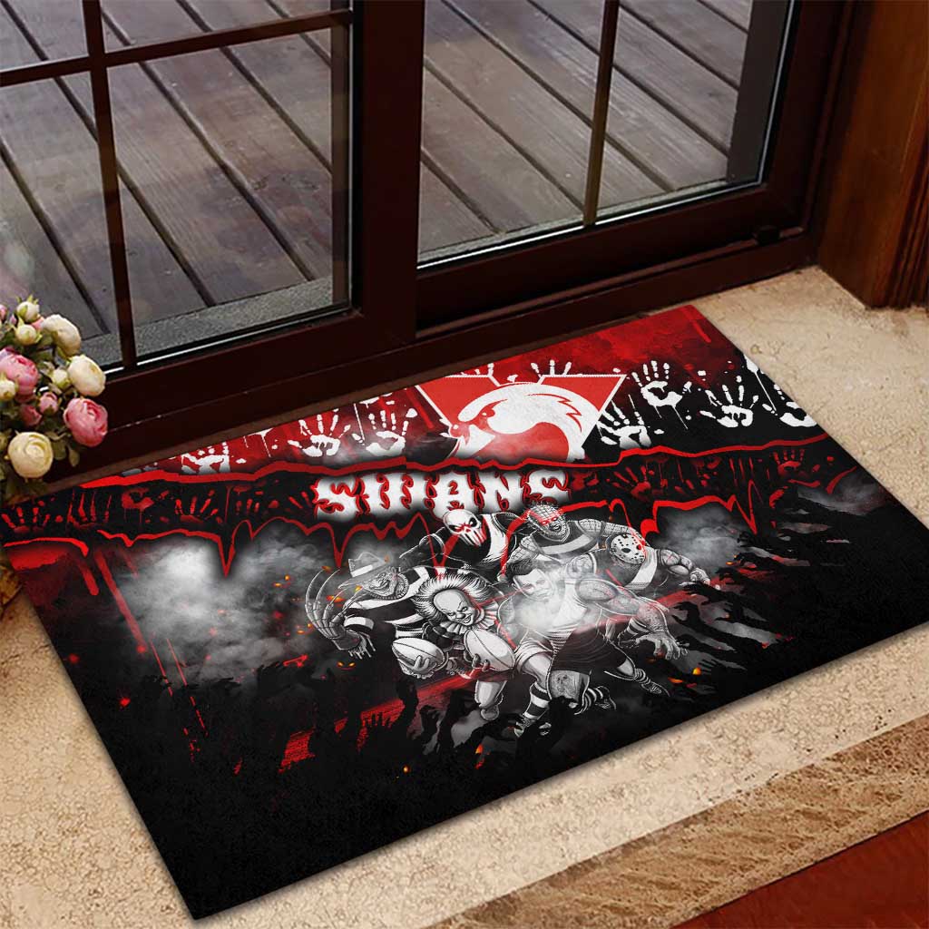 Step Into Horror Domain Swans Football Rubber Doormat Halloween Horror Movie Characters - Aussie Hoodie