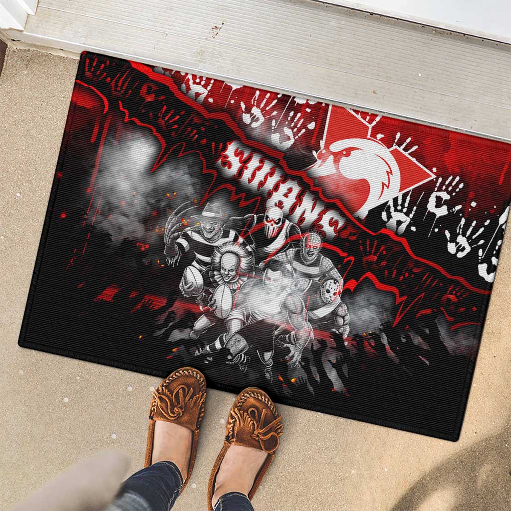 Step Into Horror Domain Swans Football Rubber Doormat Halloween Horror Movie Characters - Aussie Hoodie