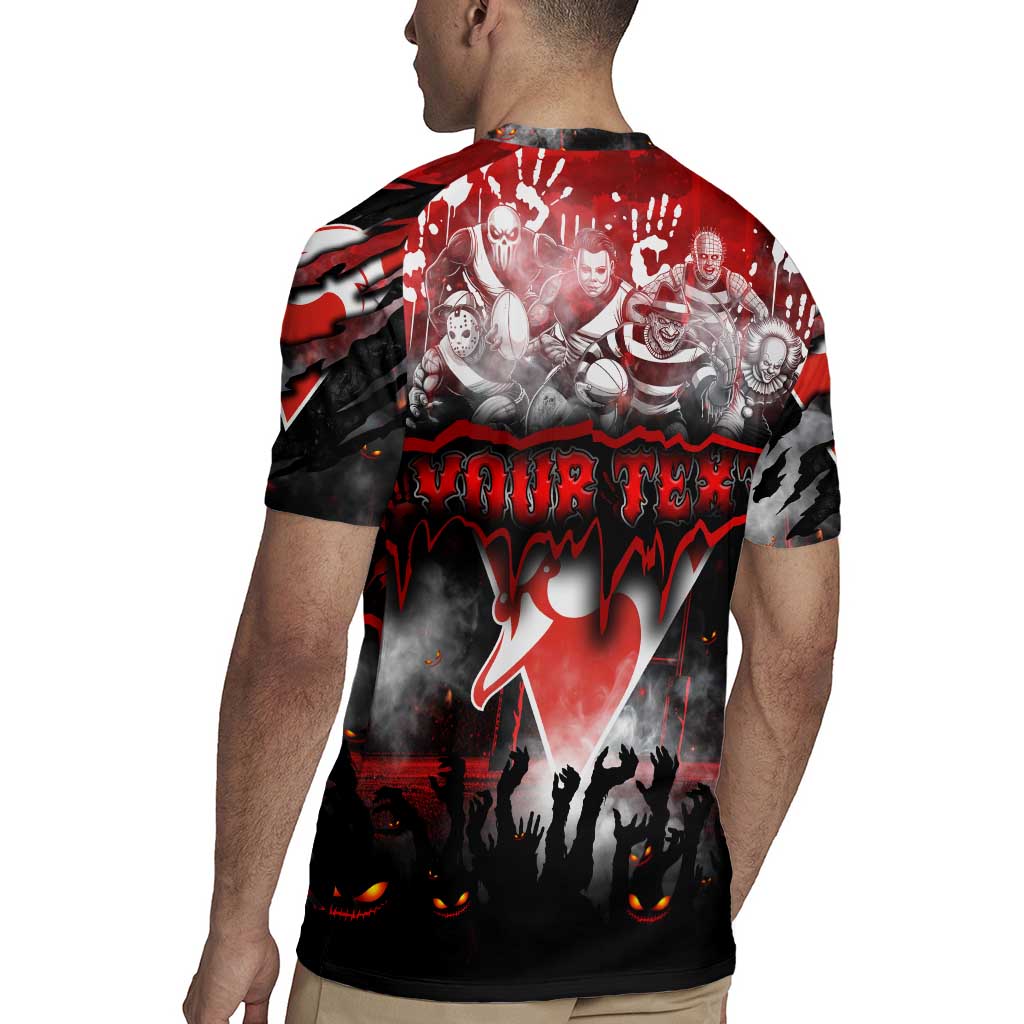 Step Into Horror Domain Swans Football Rugby Jersey Halloween Horror Movie Characters - Aussie Hoodie