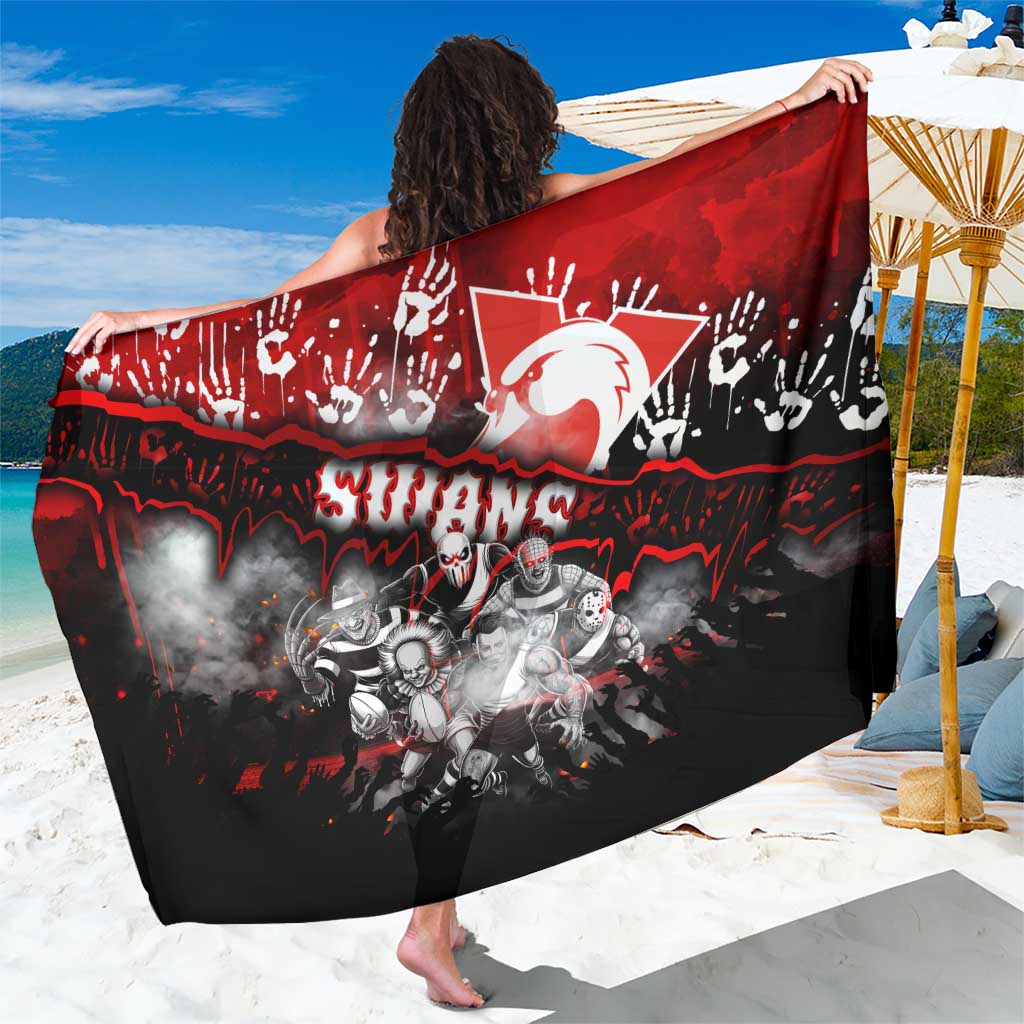 Step Into Horror Domain Swans Football Sarong Halloween Horror Movie Characters - Aussie Hoodie