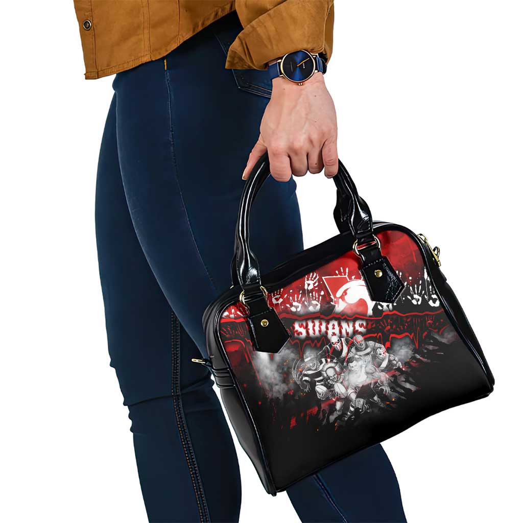 Step Into Horror Domain Swans Football Shoulder Handbag Halloween Horror Movie Characters - Aussie Hoodie