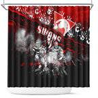 Step Into Horror Domain Swans Football Shower Curtain Halloween Horror Movie Characters - Aussie Hoodie