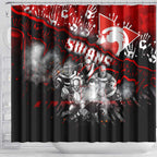 Step Into Horror Domain Swans Football Shower Curtain Halloween Horror Movie Characters - Aussie Hoodie