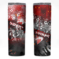 Step Into Horror Domain Swans Football Skinny Tumbler Halloween Horror Movie Characters - Aussie Hoodie