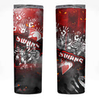 Step Into Horror Domain Swans Football Skinny Tumbler Halloween Horror Movie Characters - Aussie Hoodie