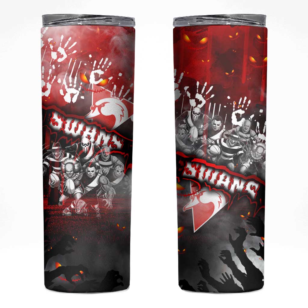 Step Into Horror Domain Swans Football Skinny Tumbler Halloween Horror Movie Characters - Aussie Hoodie