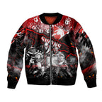Step Into Horror Domain Swans Football Sleeve Zip Bomber Jacket Halloween Horror Movie Characters - Aussie Hoodie