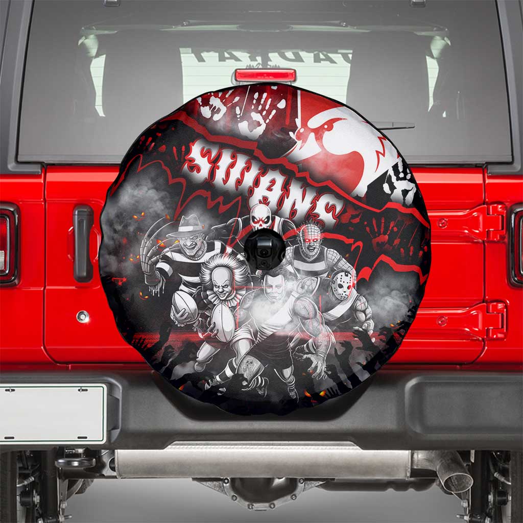 Step Into Horror Domain Swans Football Spare Tire Cover Halloween Horror Movie Characters - Aussie Hoodie
