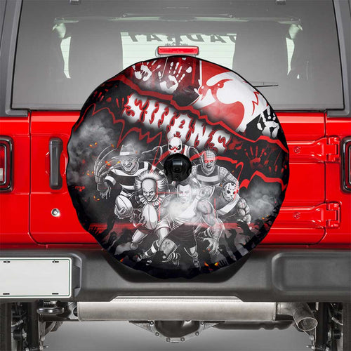 Step Into Horror Domain Swans Football Spare Tire Cover Halloween Horror Movie Characters - Aussie Hoodie