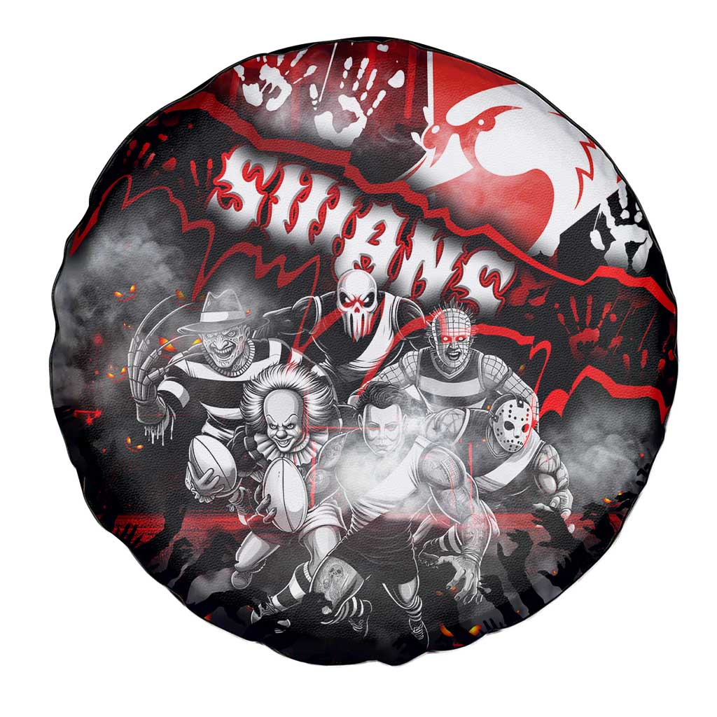 Step Into Horror Domain Swans Football Spare Tire Cover Halloween Horror Movie Characters - Aussie Hoodie