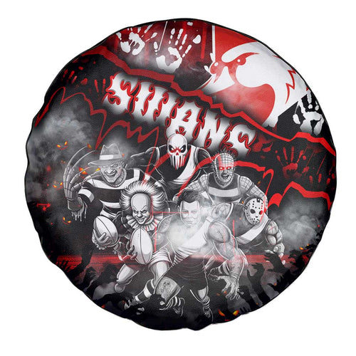 Step Into Horror Domain Swans Football Spare Tire Cover Halloween Horror Movie Characters - Aussie Hoodie