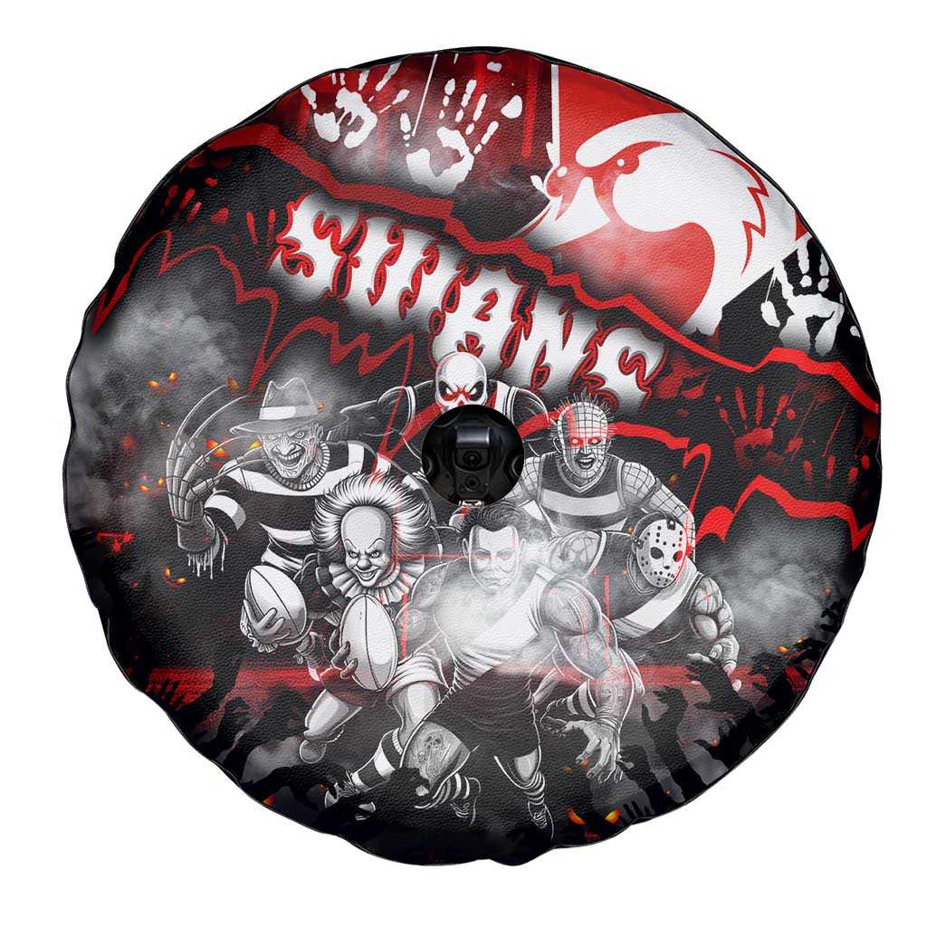 Step Into Horror Domain Swans Football Spare Tire Cover Halloween Horror Movie Characters - Aussie Hoodie