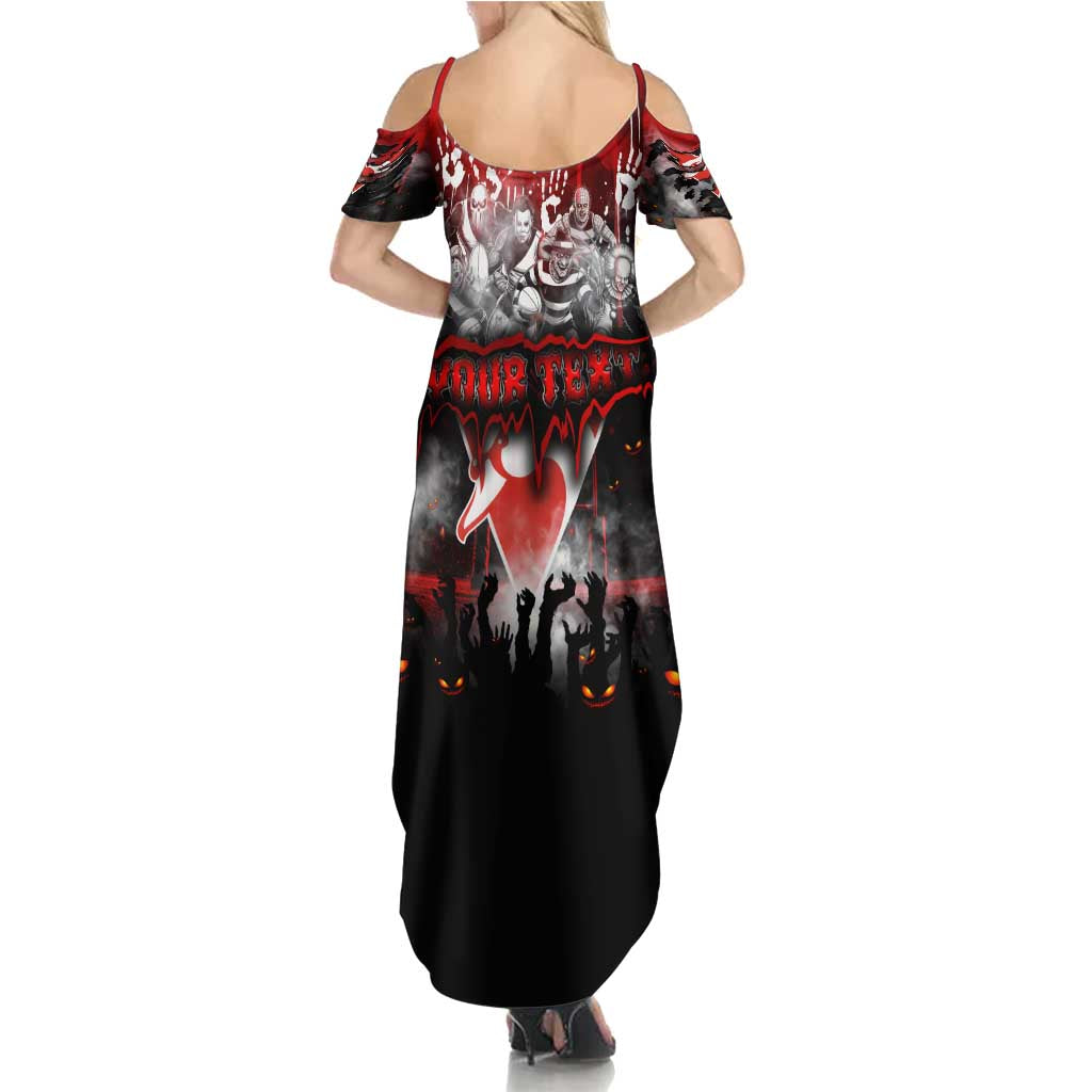 Step Into Horror Domain Swans Football Summer Maxi Dress Halloween Horror Movie Characters - Aussie Hoodie