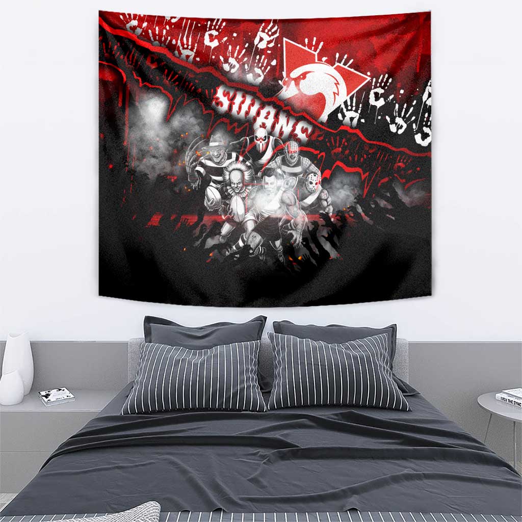 Step Into Horror Domain Swans Football Tapestry Halloween Horror Movie Characters - Aussie Hoodie