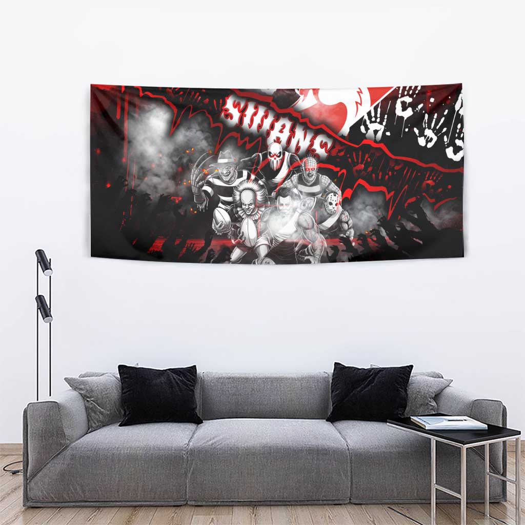 Step Into Horror Domain Swans Football Tapestry Halloween Horror Movie Characters - Aussie Hoodie