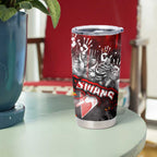 Step Into Horror Domain Swans Football Tumbler Cup Halloween Horror Movie Characters - Aussie Hoodie