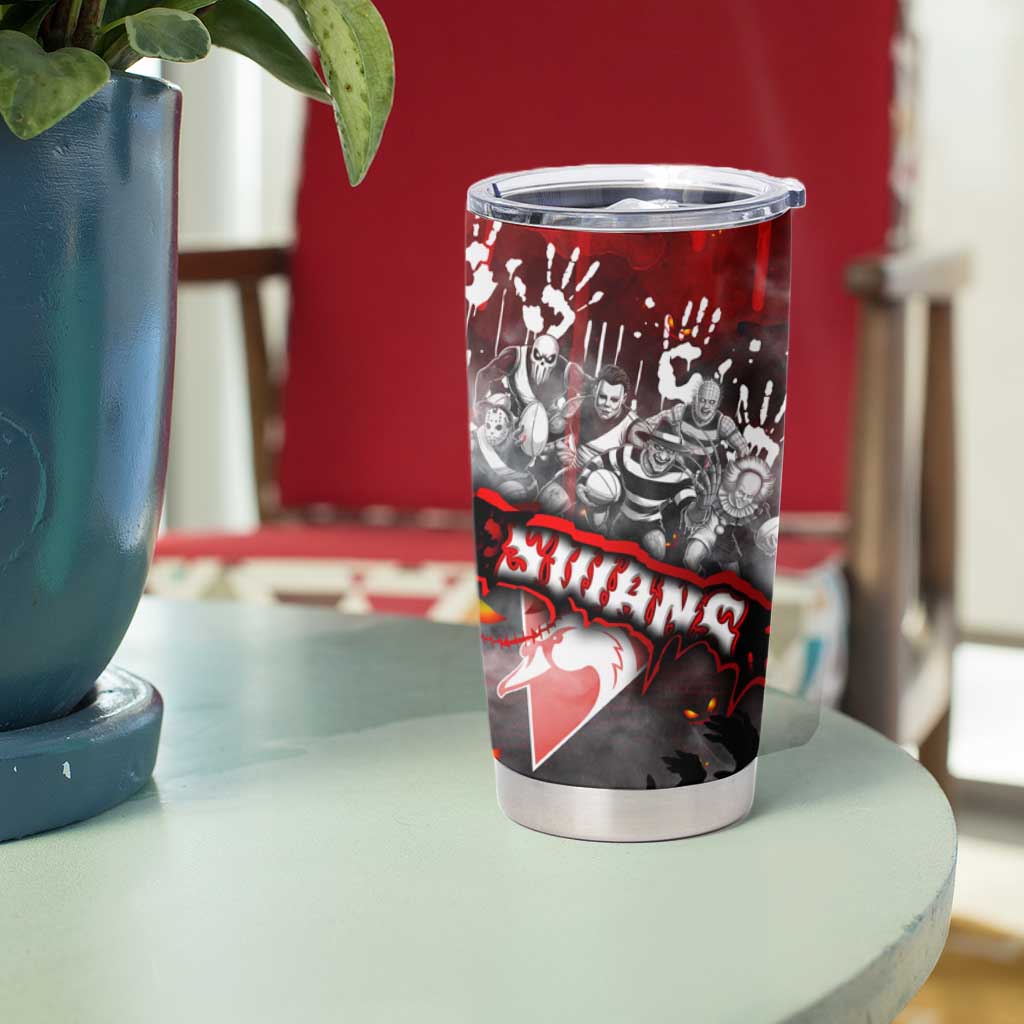 Step Into Horror Domain Swans Football Tumbler Cup Halloween Horror Movie Characters - Aussie Hoodie
