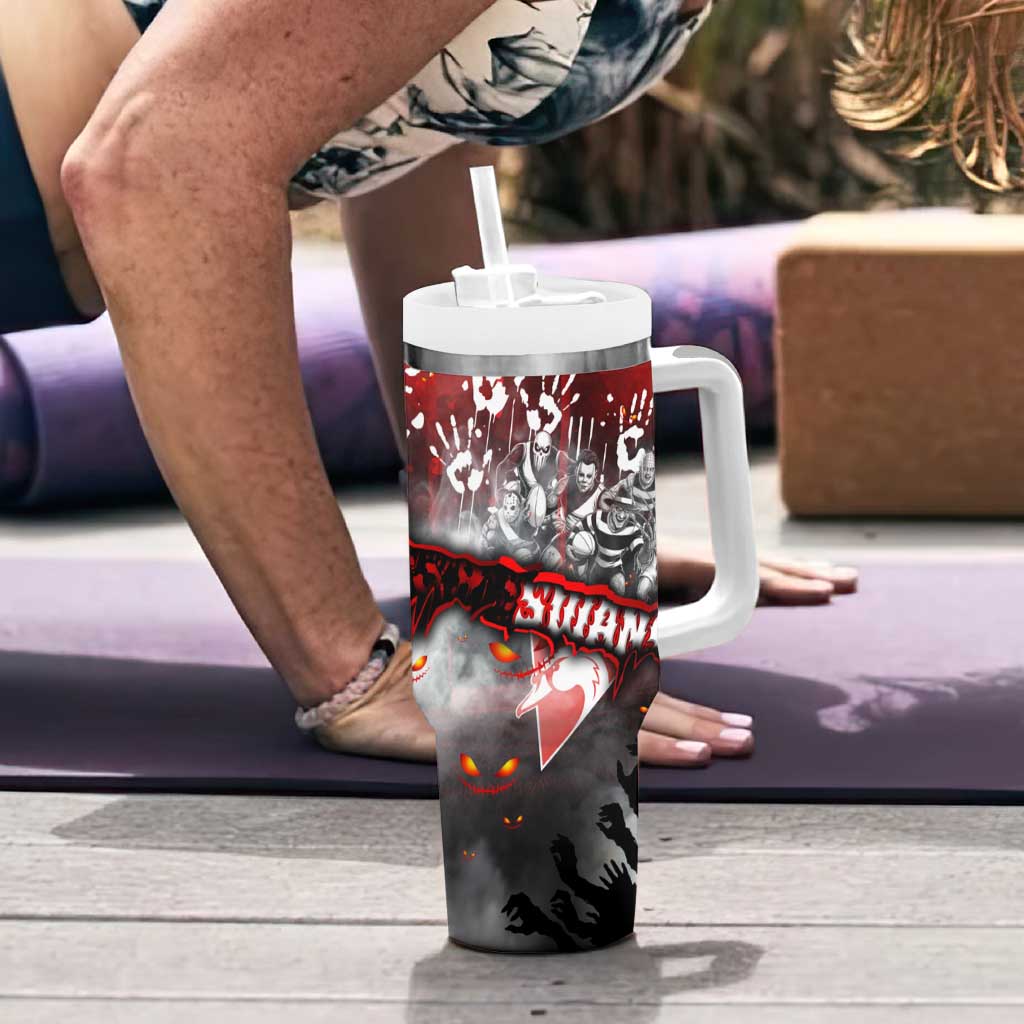 Step Into Horror Domain Swans Football Tumbler With Handle Halloween Horror Movie Characters - Aussie Hoodie