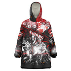 Step Into Horror Domain Swans Football Wearable Blanket Hoodie Halloween Horror Movie Characters - Aussie Hoodie
