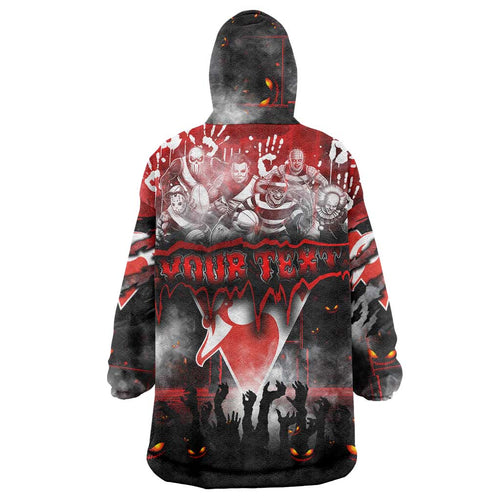 Step Into Horror Domain Swans Football Wearable Blanket Hoodie Halloween Horror Movie Characters - Aussie Hoodie
