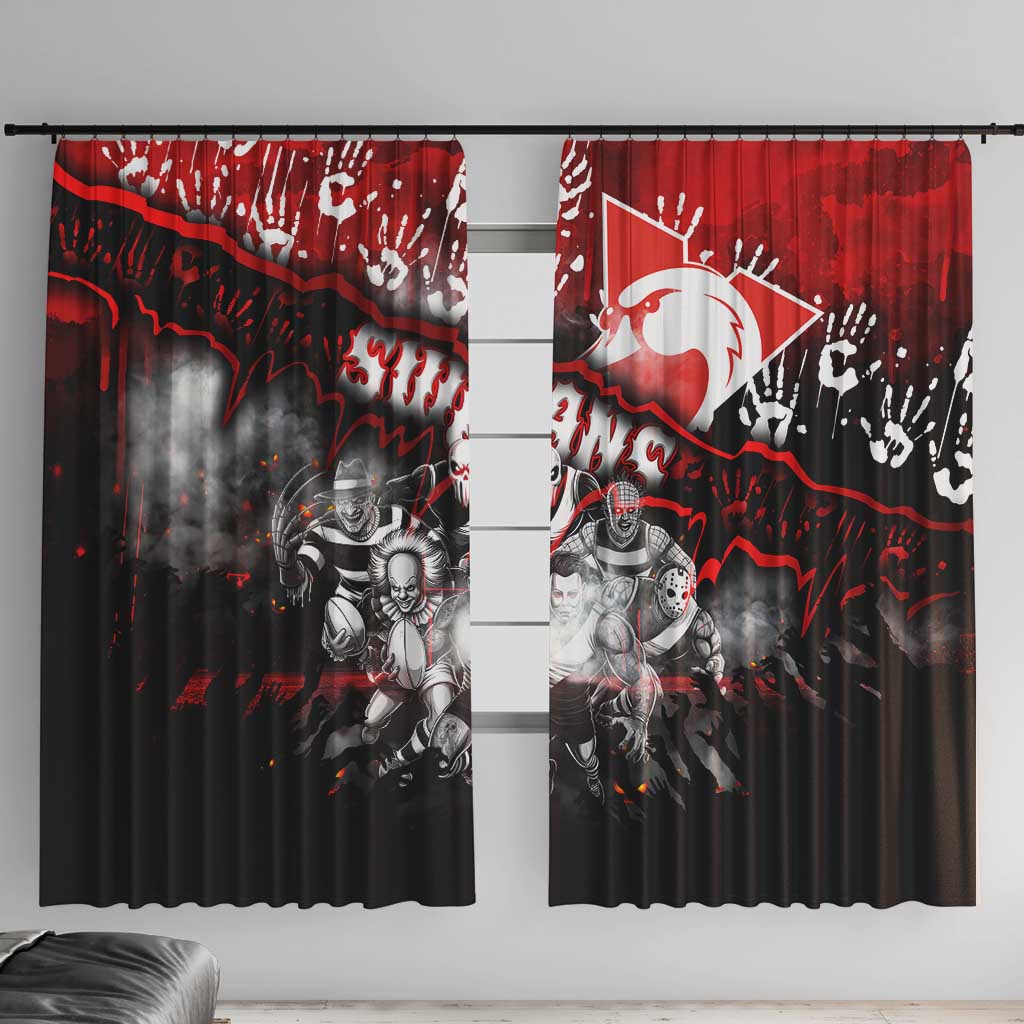 Step Into Horror Domain Swans Football Window Curtain Halloween Horror Movie Characters - Aussie Hoodie