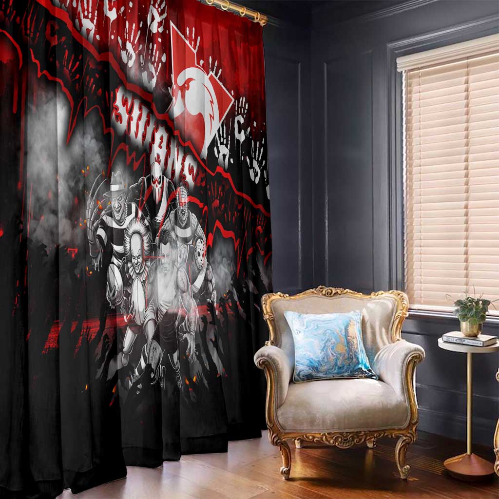 Step Into Horror Domain Swans Football Window Curtain Halloween Horror Movie Characters - Aussie Hoodie