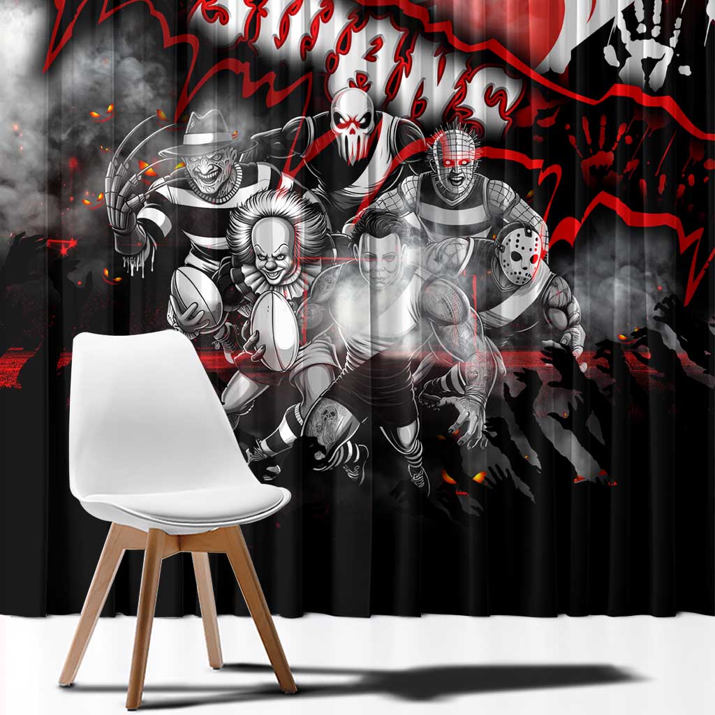 Step Into Horror Domain Swans Football Window Curtain Halloween Horror Movie Characters - Aussie Hoodie