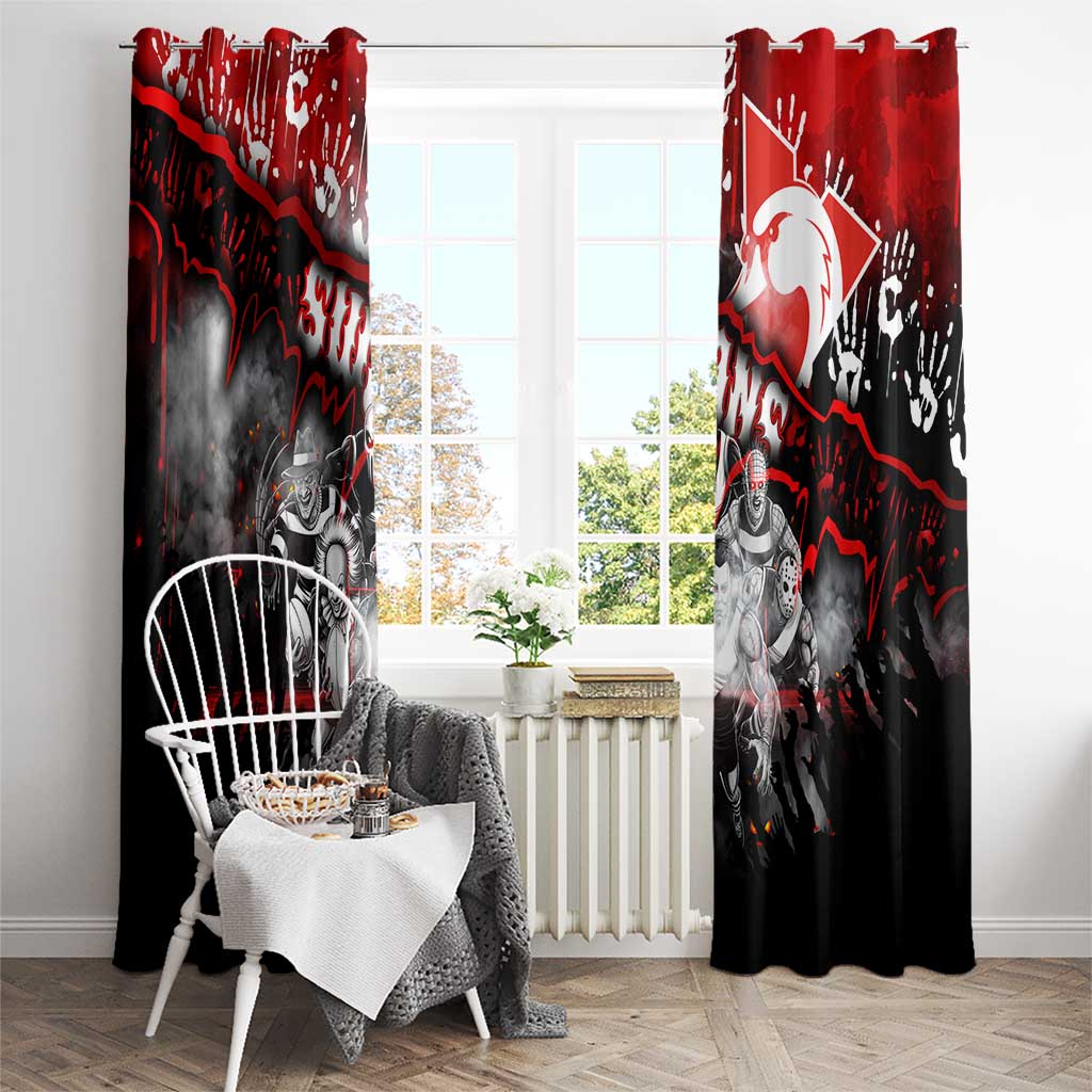 Step Into Horror Domain Swans Football Window Curtain Halloween Horror Movie Characters - Aussie Hoodie