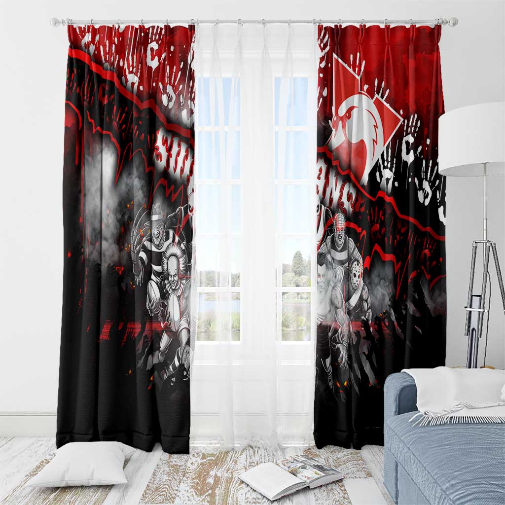 Step Into Horror Domain Swans Football Window Curtain Halloween Horror Movie Characters - Aussie Hoodie