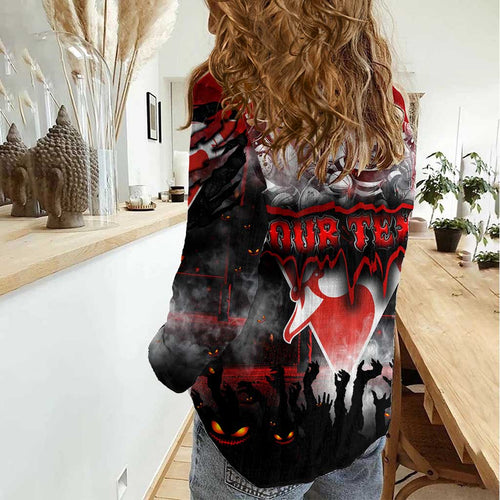 Step Into Horror Domain Swans Football Women Casual Shirt Halloween Horror Movie Characters - Aussie Hoodie