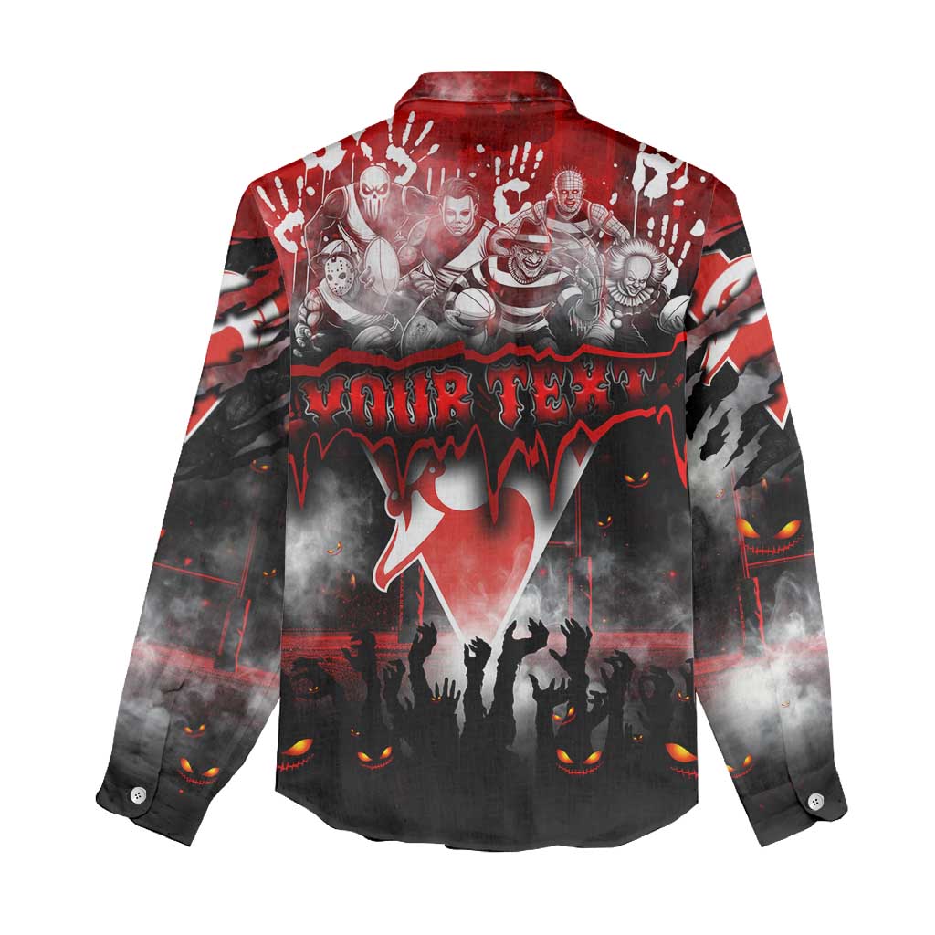 Step Into Horror Domain Swans Football Women Casual Shirt Halloween Horror Movie Characters - Aussie Hoodie