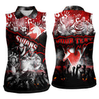 Step Into Horror Domain Swans Football Women Sleeveless Polo Shirt Halloween Horror Movie Characters - Aussie Hoodie