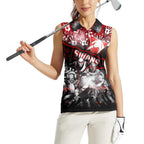 Step Into Horror Domain Swans Football Women Sleeveless Polo Shirt Halloween Horror Movie Characters - Aussie Hoodie