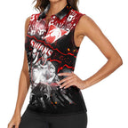 Step Into Horror Domain Swans Football Women Sleeveless Polo Shirt Halloween Horror Movie Characters - Aussie Hoodie