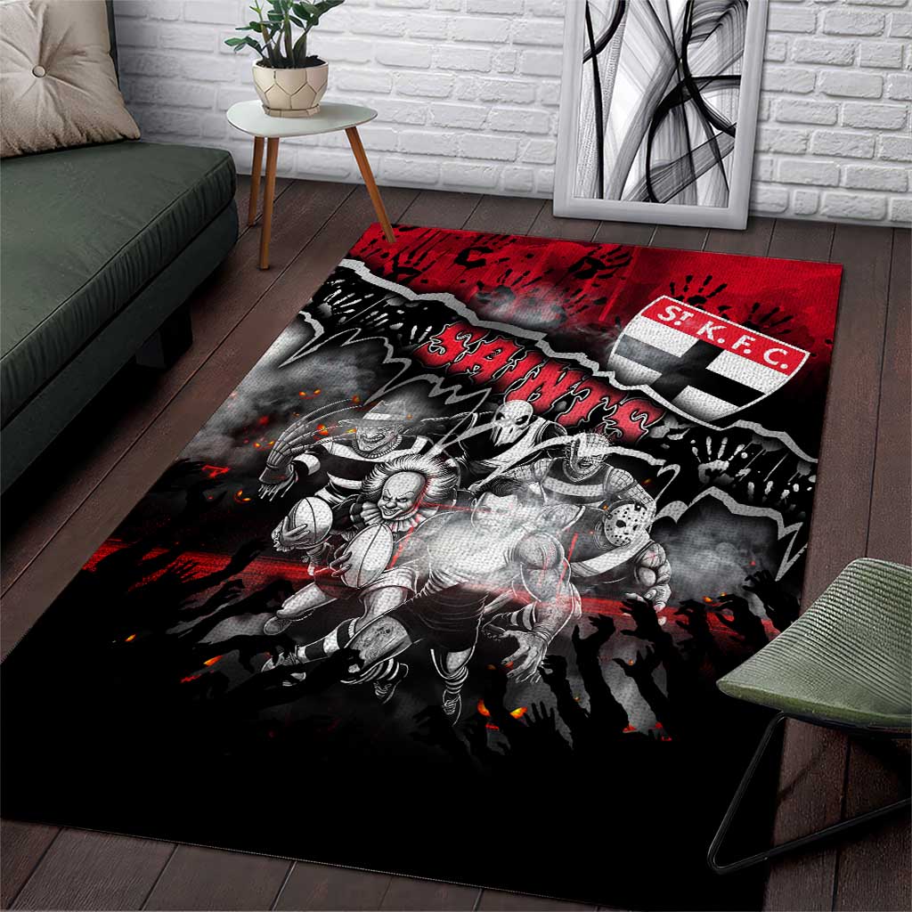 Step Into Horror Domain Saints Football Area Rug Halloween Horror Movie Characters - Aussie Hoodie